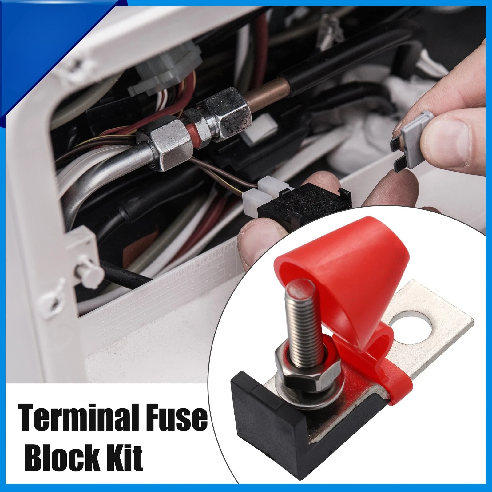 TAPDRA Battery Fuse Terminal Block 300A 58V Plastic Metal 2 Pack For Boats RVs Trucks Cars Electrical Circuit Protection