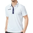 thumbnail image 1 of Mens Golf Shirts Short Sleeve Regular-Fit Recycled Polyester Polo Shirt White L, 1 of 5