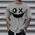 thumbnail image 2 of Momasggi Graphic Tees for Men Big and Tall Short Sleeve Shirts Oversized Summer Crew Neck T-Shirts Loose Casual Going Out Tops Gray 4XL, 2 of 5