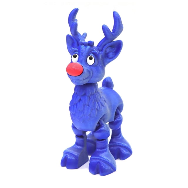 B Blue Silver Gradient Christmas Reindeer Statue With Sleigh Style B Plastic Material For Holiday Display Includes One Piece