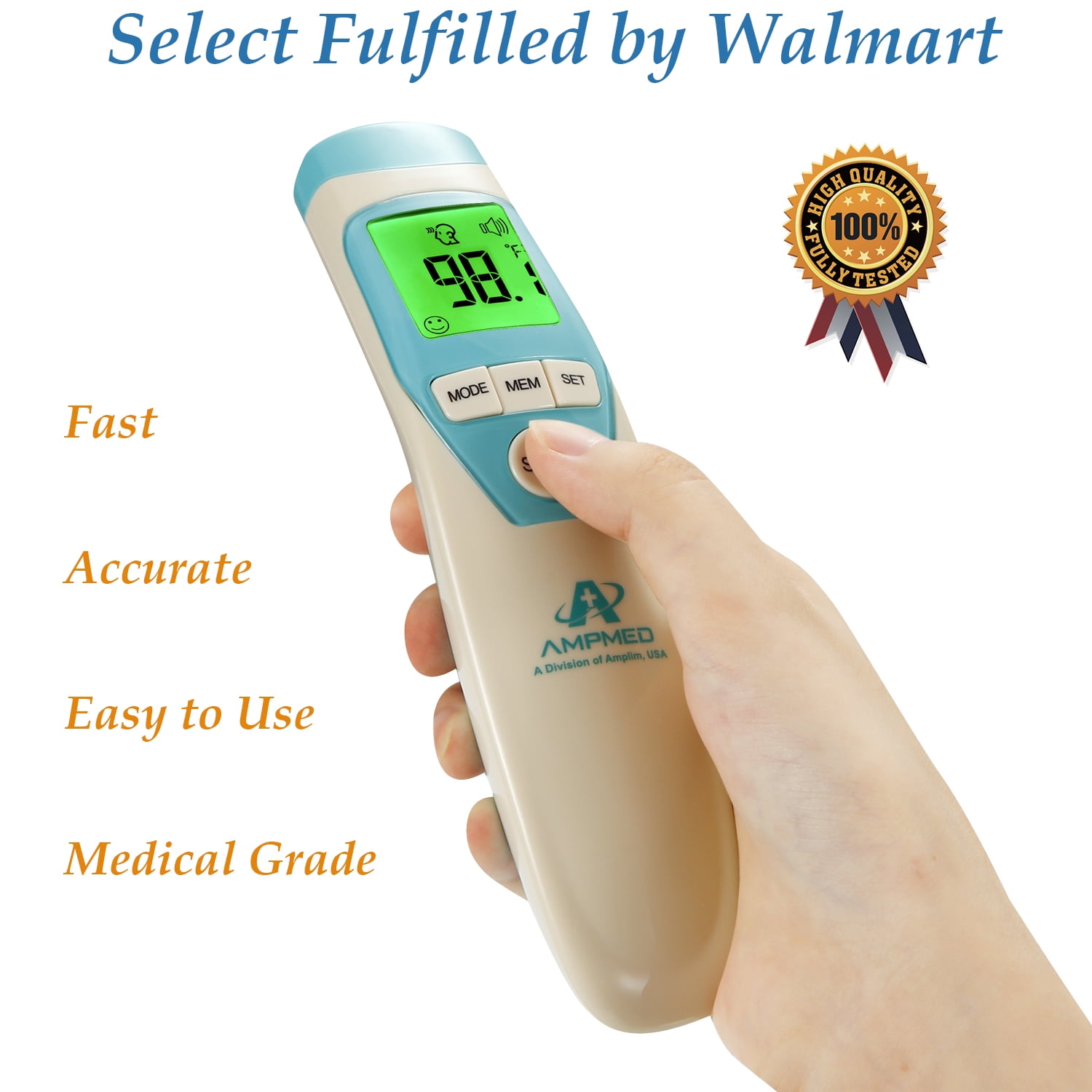 NonContact Forehead Thermometer, Amplim 2021 Touchless Digital IR