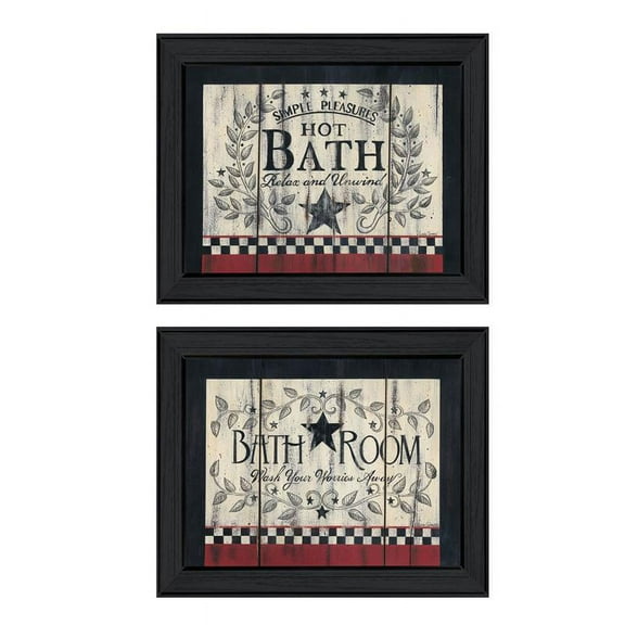 Hot Bath 2-Piece Vignette by Linda Spivey Printed Wall Art Wood Multi-Color