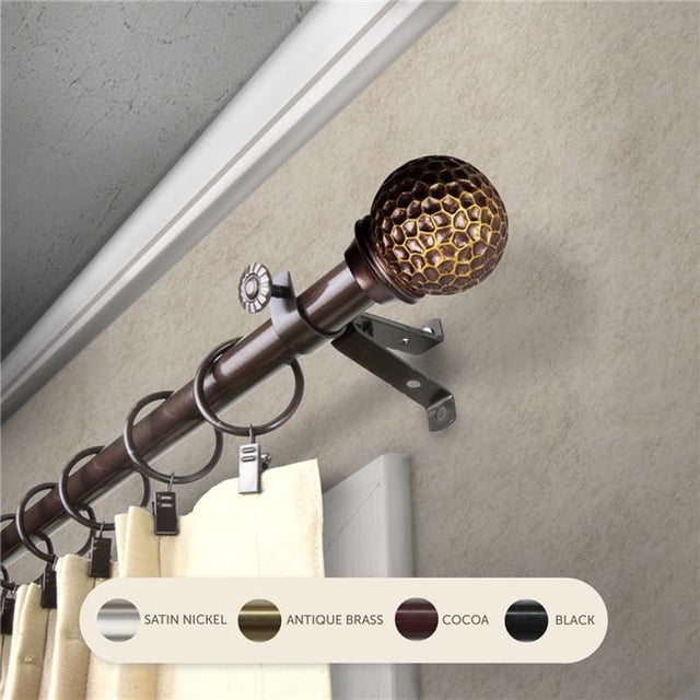Central Design 4885-287 Tringle à Rideaux Nicholson 0.8125 Po avec Extension de 28 à 48 Po, Cacao