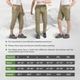 thumbnail image 7 of Hiauspor Hiking Cargo Pants for Men Convertible Zip Off with 5 Deep Pockets Elastic Waist Khaki XL, 7 of 7