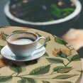 thumbnail image 3 of Ambesonne Tulips Fitted Round Tablecloth, Wild Boho Leaves Print Art, 40"- 44" Diameter, Fern Green Avocado Green, 3 of 5
