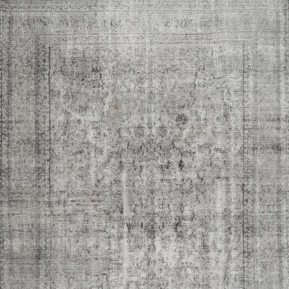 Ahgly Company Indoor Square Contemporary Gray Abstract Area Rugs, 6' Square