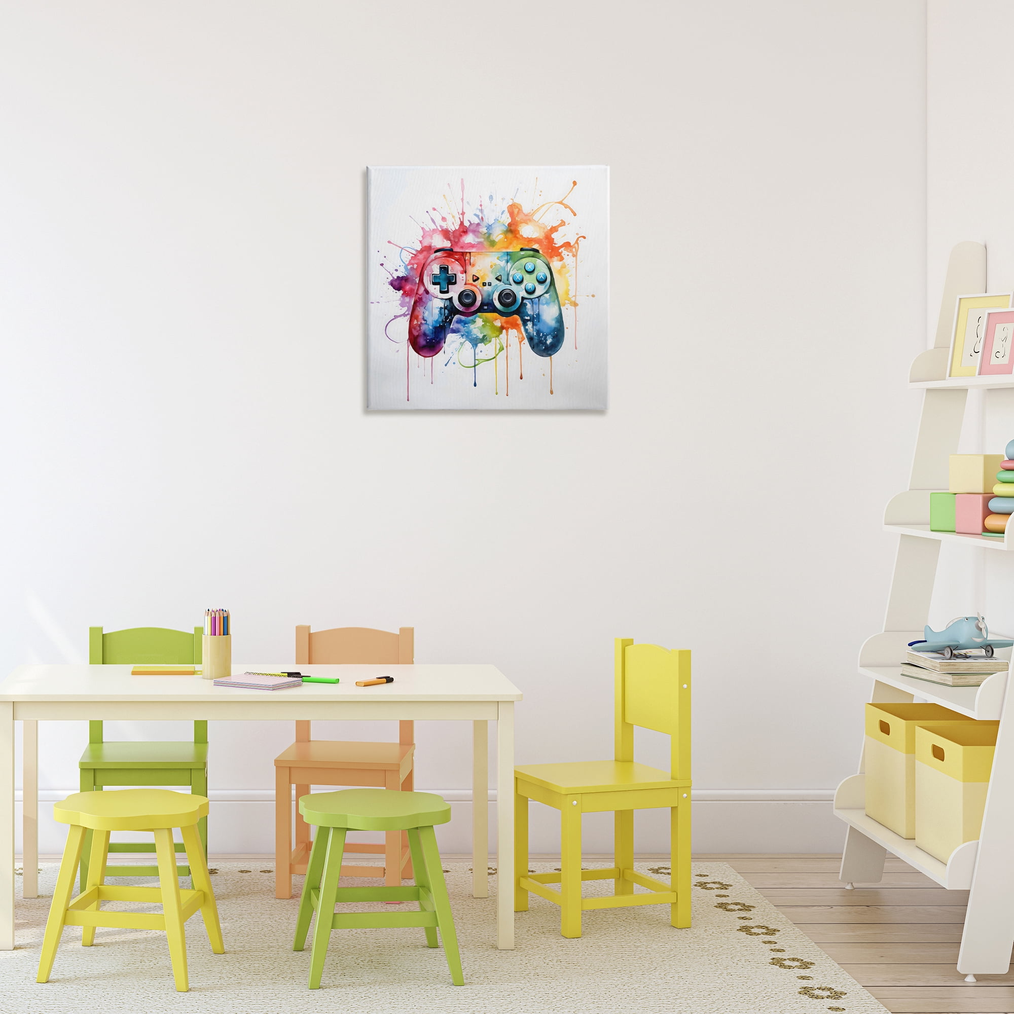 Stupell Industries Colors of Gaming Splatter Canvas Wall Art, design by Creative Studio