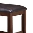 thumbnail image 2 of "Banco alto de madera con asiento de cuero sintético, marrón" Benzara BM215452, 2 of 2