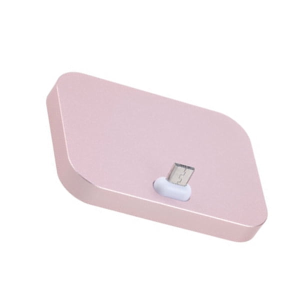 Bearachild Soporte de de escritorio para teléfono móvil Estación de acoplamiento de carga de teléfono móvil Soporte de enchufe micro Teléfono y Comunicación Oro rosa
