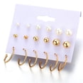 thumbnail image 3 of PVCS Personality Simple Inlaid Diamond Flower Pearl Earrings Ladies Jewelry Gift, 3 of 5