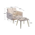 thumbnail image 2 of Accent Recliner Chair with Ottoman, Velvet Upholstered Armchair with Adjustable Armrests and Backrest, Modern Button Tufted Lounge Chair with Metal Legs for Living Room, Beige, 2 of 7
