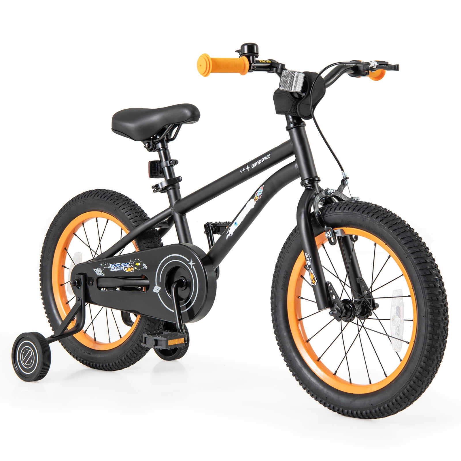 Costway 16 Inch Kid s Bike for 4 7 Years Old with Adjustable Saddle Anti slip Handlebar Black