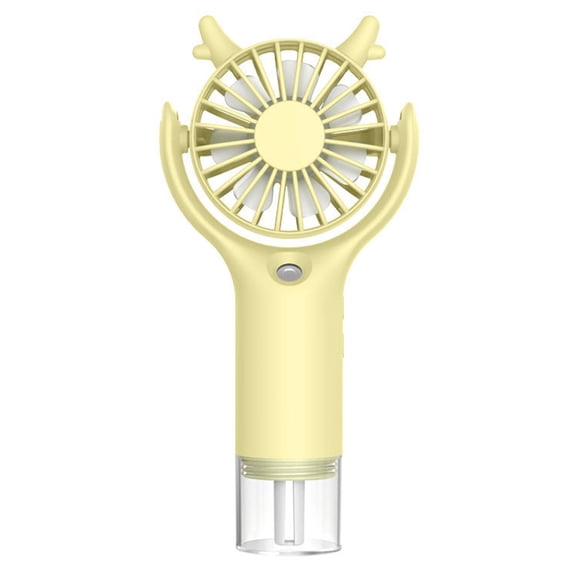 Qocolhg Portable Handheld Mini Fan with Mister, Small Fan USB Rechargeable Battery Operate Cooling Fan for Outdoor, Indoor, Makeup, Commute, Travel, Gifts for Women Kids, Yellow, Clearance
