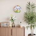 thumbnail image 2 of Large Wall Clock 12 Inch Happy Easter Trucks Round&nbsp;Silent Decorative Wall Clocks Battery Operated for Living Room Bedroom Kitchen Classroom Decor, Eggs Flowers Butterflies Purple Plaid, 2 of 7
