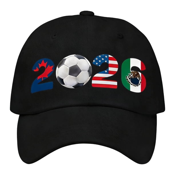 CaiYueKe 2026 Soccer Football Cap Adjustable Washed Cotton Low Profile Unstructured Baseball Hat for Men Women Supporters Fans Outdoor Sun Protection Casual Wear Game Day Tailgate Party