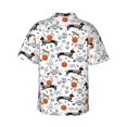 thumbnail image 3 of Balery Halloween Dachshund Print Men's Hawaiian Shirts Short Sleeve Beach Shirt Relaxed Fit Vacation Button Down Shirts-3X-Large, 3 of 9
