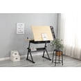 thumbnail image 4 of Yiwa Artist Desk Height Adjustable, Drafting Table with Tiltable Top 0-75°, Equipped with 2 Storage Drawers and Stool, 4 of 6