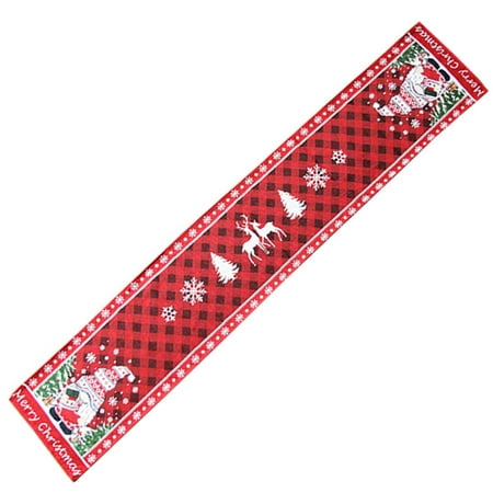 

Christmas Table Runner - Holiday Table Decor Cloth for Party - 70.8x13.7inch/183x33cm Seasonal Winter Holiday Kitchen Dining Table Decoration for Indoor Outdoor