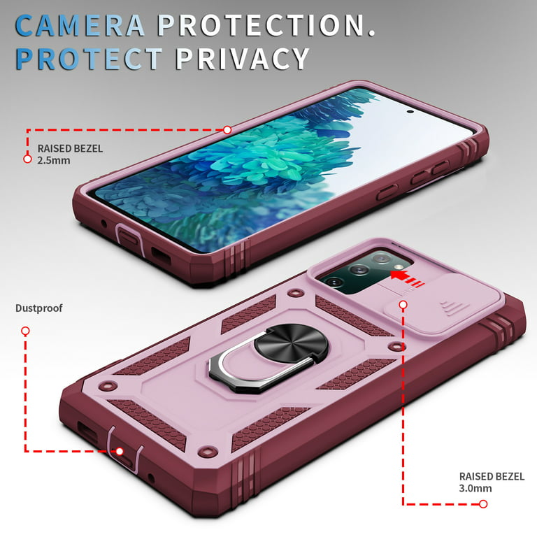 Military Grade Camera Privacy Cover Hybrid Case with Kickstand for