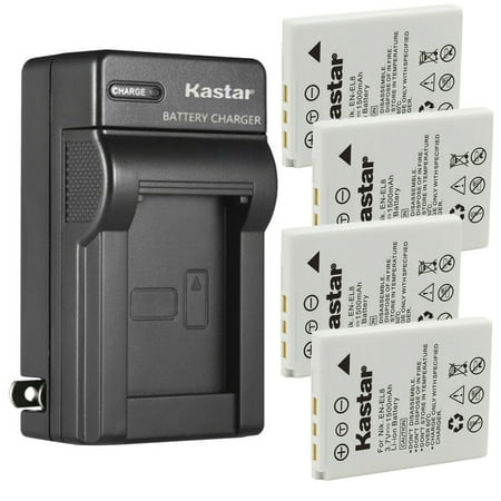 Kastar 4-Pack Battery and AC Wall Charger Replacement for Nikon EN-EL8 ENEL8 Battery Nikon MH-62 Charger Nikon Coolpix P1 P2 S1 S2 S3 S4 S5 S6 S7 S7c S8 S9 S50 S50c S51 S51c S52 S52c MV-11 MV-12