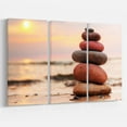 thumbnail image 1 of Designart - Pierres Pyramide sur Sable Symbolisant Zen - Impression sur Toile Paysage, 1 of 4
