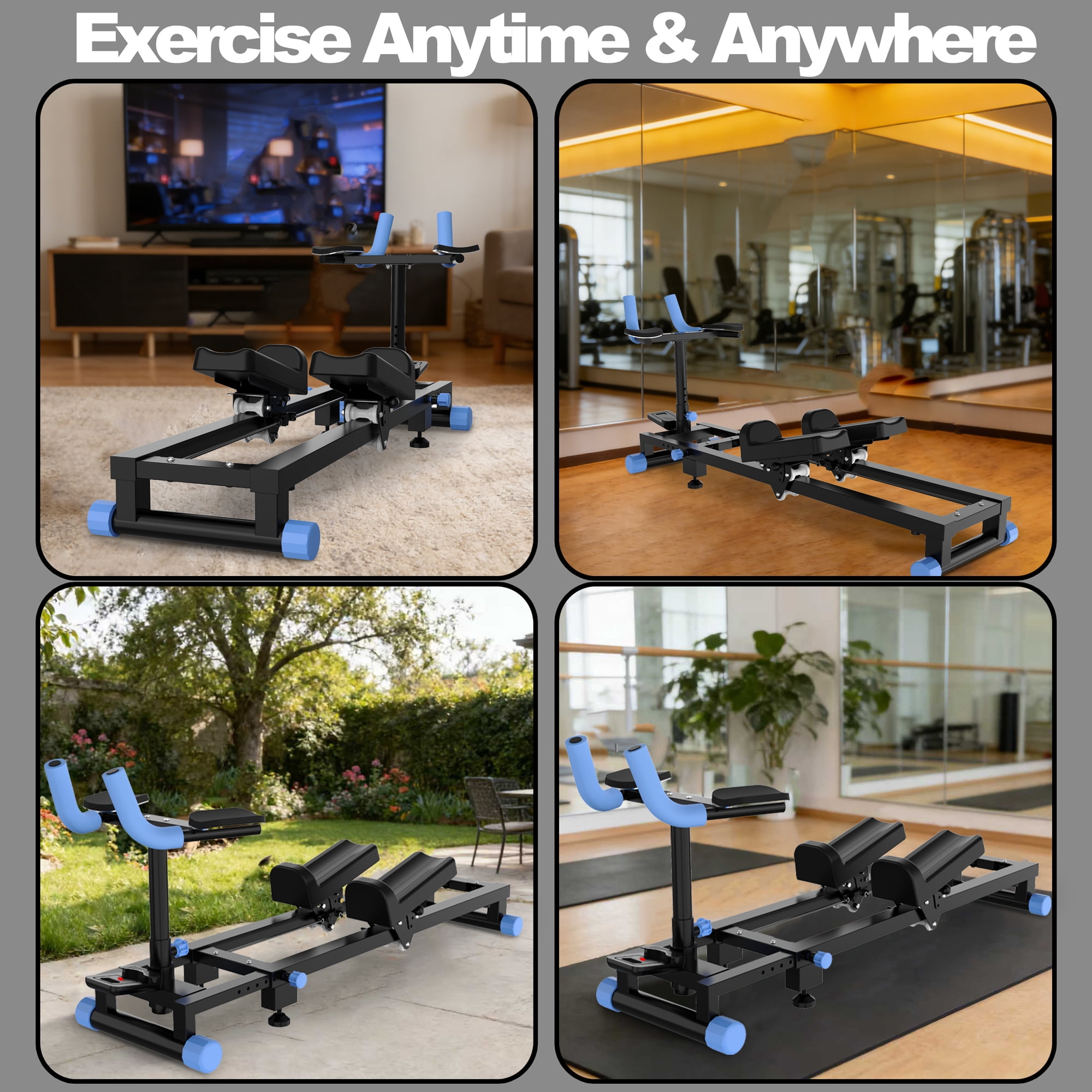 Leumius Crawl Spine Stretch Trainer,Full Body Low-Impact Cardio Machine with Adjustable Hand Grips, Knee Support & Steel Frame,Core Training Equipment for Home Gym Office Daily Workout,Blue