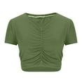 thumbnail image 6 of Yuwull Summer Tops Women'S Tops Women'S New V-Neck Short Sleeve Pleated Solid Color Casual Top T-Shirt Womens Plus Size Tops On ClearanceS, 6 of 7