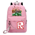 thumbnail image 4 of Roblox-mochila con estampado de dibujos animados para hombre y mujer, morral con estampado de Anime para ordenador portátil, tendencia de moda, ideal para regalo de Navidad, 4 of 5