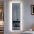 thumbnail image 5 of Kosmonia 58x16 Frameless Full Length Mirror, Dimmable 3 Color LED Light w/Memory Function, Distortion Free, HD Reflection & Anti Desilvering, Tempered Glass & Shatter Proof Film Doubling Safety, 5 of 7