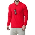 thumbnail image 2 of Zimjoy Men's Henley Shirts Lightweight V-Neck Henley Button Up Shirt Casual Breathable Golf Shirts Regular Fit UPF 50+ Quick Dry Clothes, Red S, 2 of 6