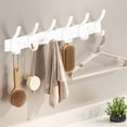 thumbnail image 5 of Over Door Hooks, No Drill Space Saving Hanger, 6 Prong Metal Hook Rack Organizer, Behind Door Storage for Bedroom and Bathroom Clothes, Towels, Coats, 5 of 6