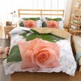 Rose Floral Duvet Cover Set Bedding Set Valentine's Day Botanical