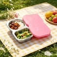 thumbnail image 2 of Leodye 1PCS Stainless Steel Bento Box with Silicone Leakproof Lid, Reusable Food Container, Meal Prep Lunch Box for office and Travel Carry - 5.51 x 3.34 x 1.37 in, 2 of 6
