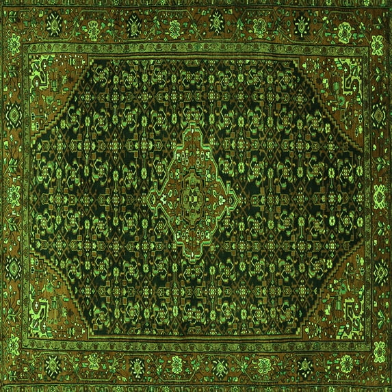 Ahgly Company Indoor Square Persian Green Traditional Area Rugs, 8' Square