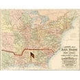 thumbnail image 2 of Vintage Maps 18x15 Gold Ornate Wood Framed with Double Matting Museum Art Print Titled - Railroads and water courses in the United Sates and Canada, 2 of 4