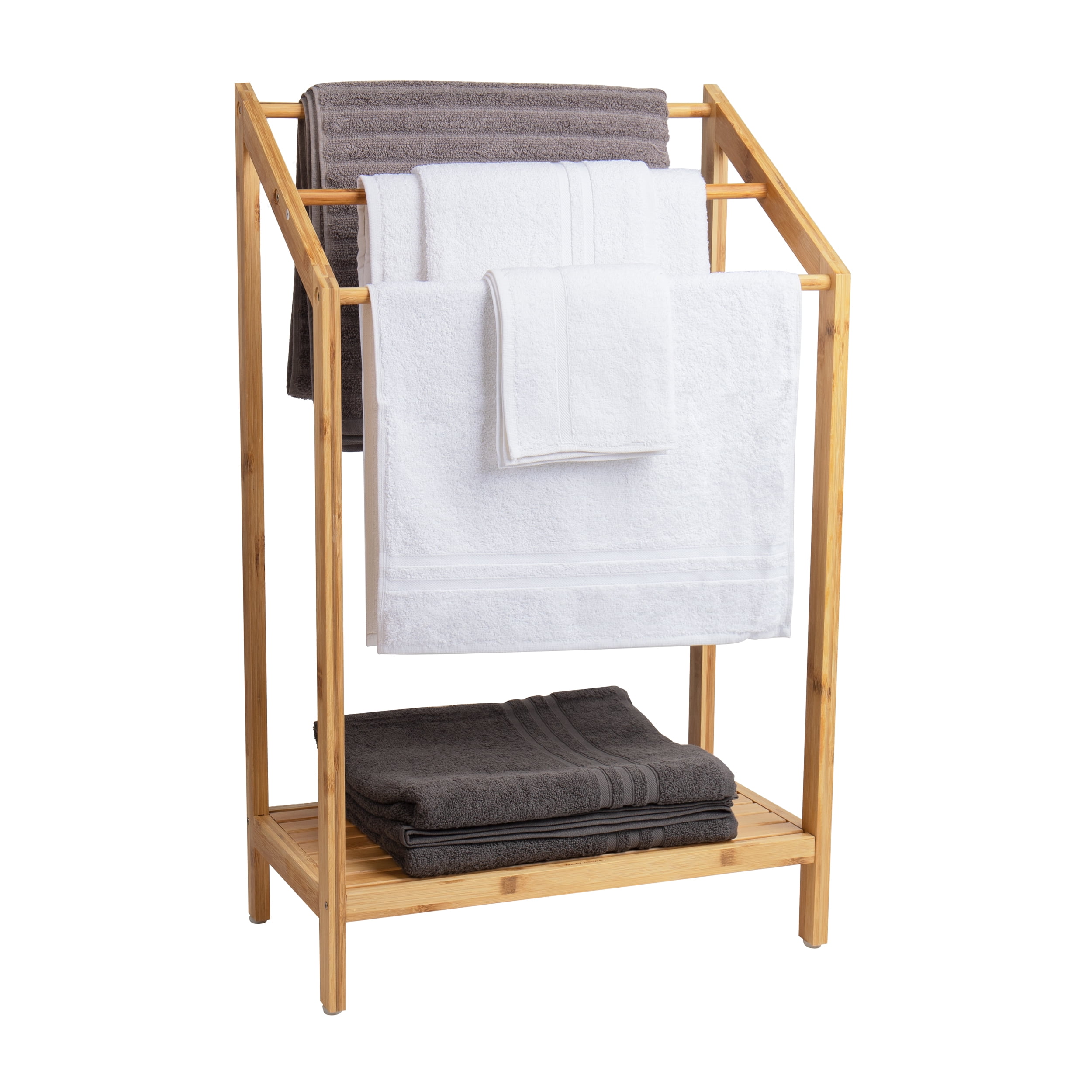 Mind Reader Bali Collection, 3Tier Graduated Bamboo Drying Rack, Brown