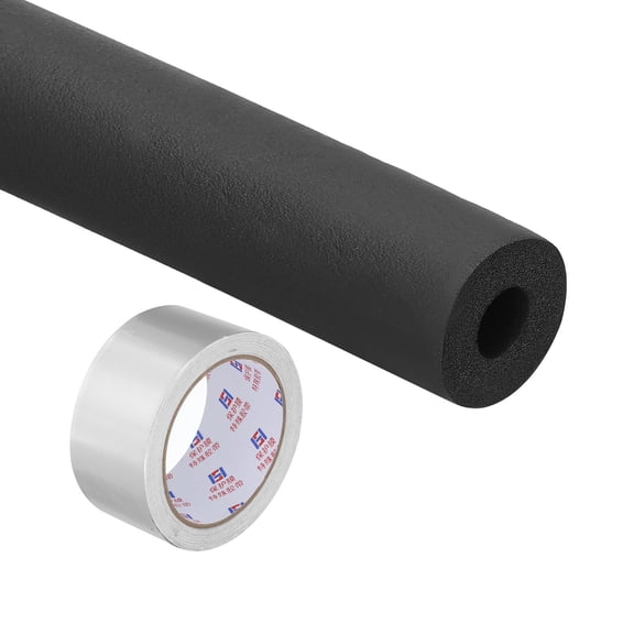 Uxcell 1/4"(6mm) ID x 6Ft Pipe Insulation Foam Tube Set with Aluminum Tape