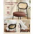 thumbnail image 5 of VASAGLE Set of 2 Dining Chairs, Dining Room Chairs with Boho PE Rattan Back, Synthetic Leather Upholstered Accent Chairs for Kitchen Living Room, Coffee Brown, 5 of 7