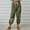 Army Green, variant on WXLWZYWL Womens Casual Pants Wide Leg Baggy Tapered Capri Drawstring Elastic Waist Ankle Trousers with Pockets