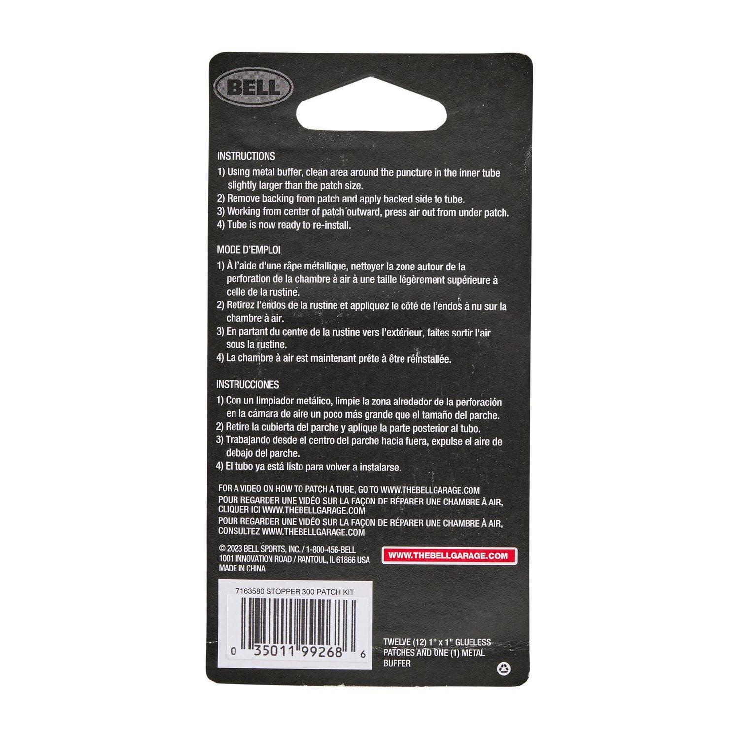 Kit de réparation de chambre à air STOPPER™ 300 de Bell Sports Kit de réparation