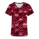 thumbnail image 3 of Fiudx Ofertas Flash Del Día Solo En Línea Blusa de Manga Corta con Cuello En V para Mujer, Uniforme de Trabajo, Impresión de Bolsillo, 3 of 3