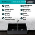 thumbnail image 5 of 36 x 19 Inch Fireclay Kitchen Sink, Crestwood Farmhouse Sink, Rectangle Double Bowl Apron Front, Plain Farm Ceramic Sink, 5 of 8