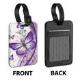 thumbnail image 2 of WIRESTER 2pcs Set PU Leather Luggage Tags Privacy Label Flap for Travel Suitcase Baggage - Purple Butterfly, Sunflowers, 2 of 7
