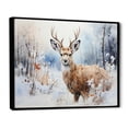 thumbnail image 2 of Designart "Deer Winters Beauty II" Animals Floater Framed Canvas Print, 2 of 7