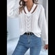 thumbnail image 5 of Suéter Informal de Cuello en V Ahuecado para Mujer, Suéter de Punto de Larga, Suéteres Superiores. S, 5 of 10