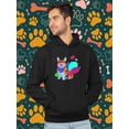 thumbnail image 2 of Colorful Corgi Bandana Portrait Hoodie Men -Image by Shutterstock, Male 4X-Large, 2 of 4