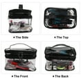 thumbnail image 5 of Unique Bargains 1 Pcs Double Layer Makeup Bag Cosmetic Travel Bag Case Make Up Bag Clear Bags Black, 5 of 6