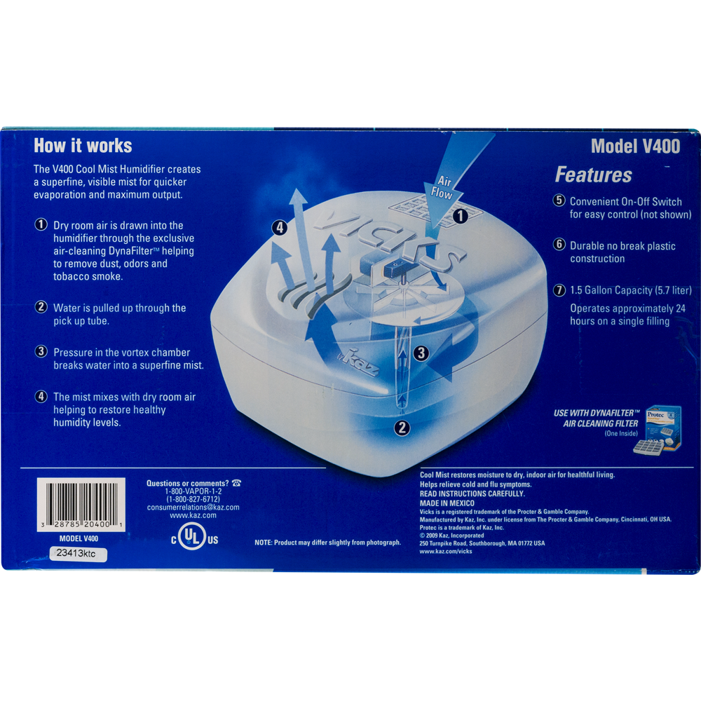 Vicks V400 1.5Gallon Cool Mist Humidifier