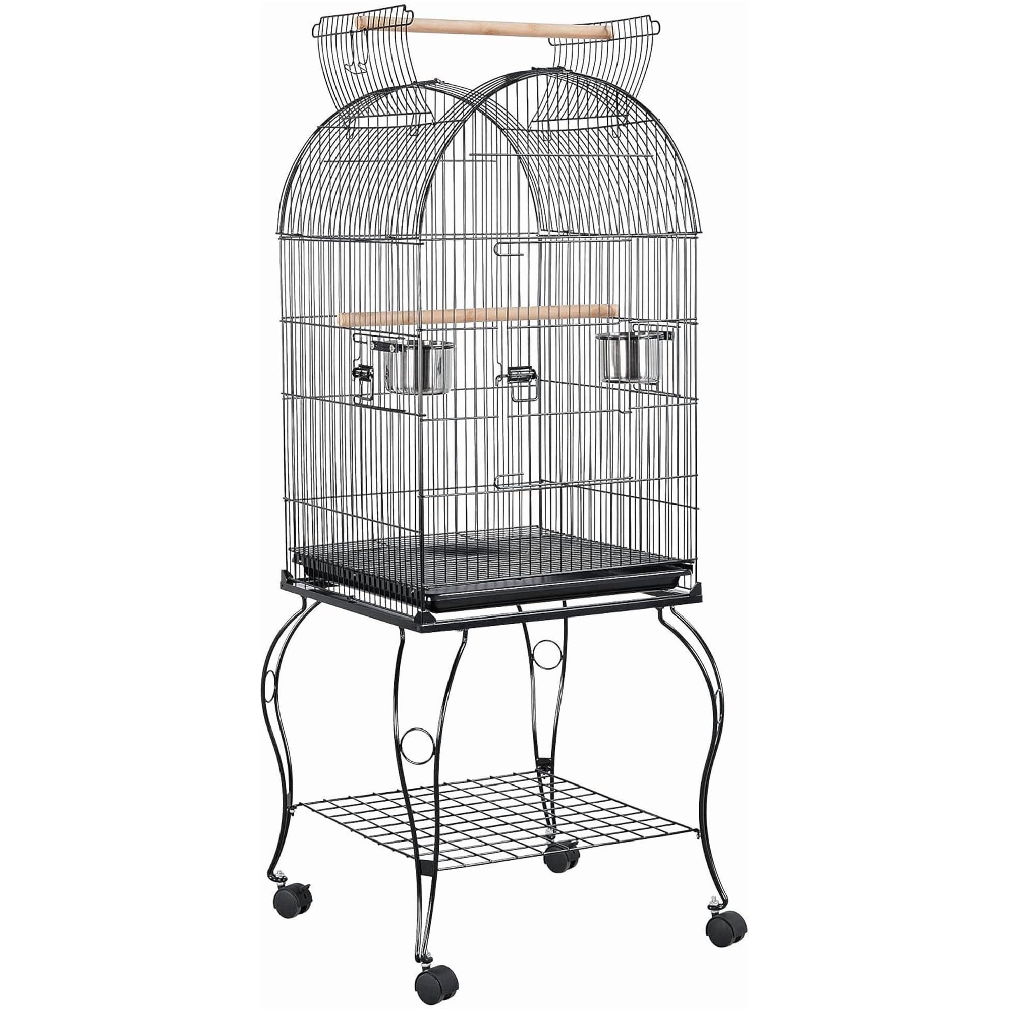 59-inch Dome Open Top Large Medium Parrot Bird Cage On Stand for Sun Parakeets Conures Quaker Parrot Rolling Cockatiel Bird Cage