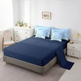 thumbnail image 5 of Feelyou Sports Lover Teens Bedding Comforter Set 7pcs, Eat Sleep Tennis Repeat King Bedding Sets, Kawaii Blue Cartoon Reversible Bed Sheets, Lightweight Room Decor, 5 of 8